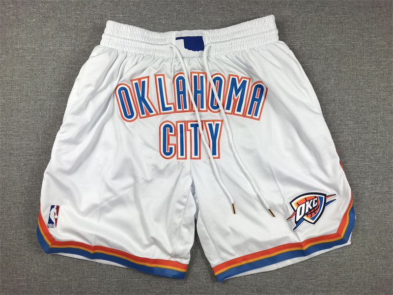 2025 Men NBA Oklahoma City Thunder Shorts White->oklahoma city thunder->NBA Jersey